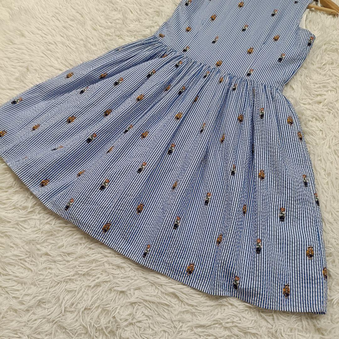 ポロラルフローレン ポロベア ロングフレアワンピース サイズ16 160 総柄