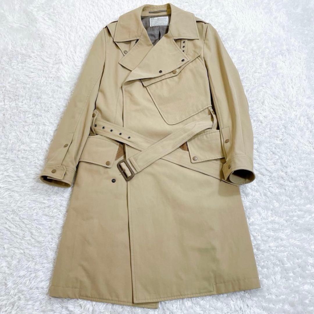 【美品】 定価12万 kolor カラー モーターサイクルコート ベージュ S