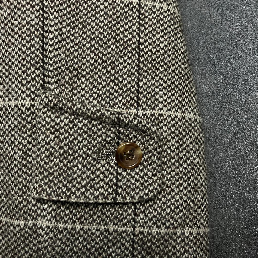 上質ツイード ロングコート ベージュ L 美品 メンズ 冬 上品