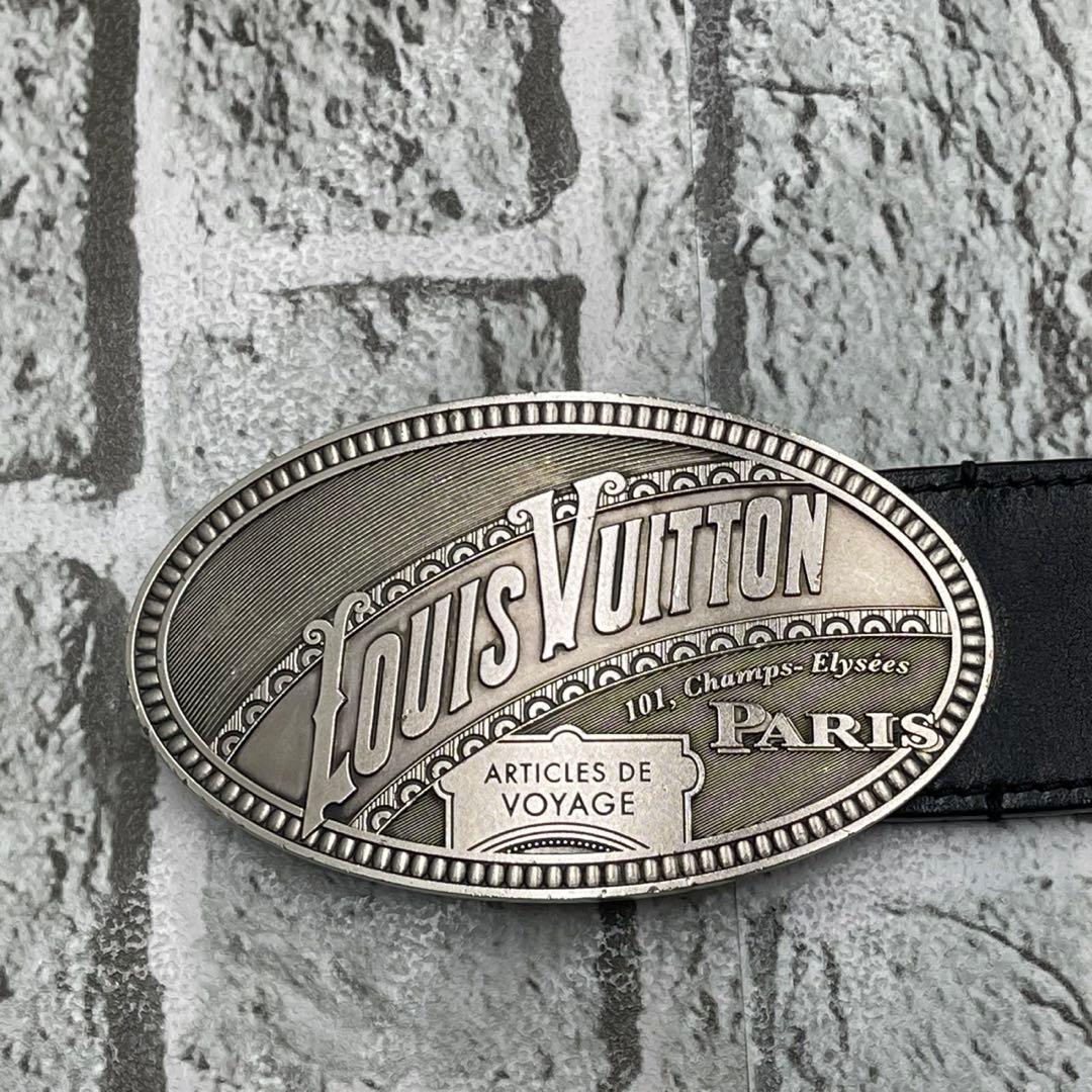 ルイヴィトン エルドラド シルバープレート レザー 黒 ブラック95サイズ