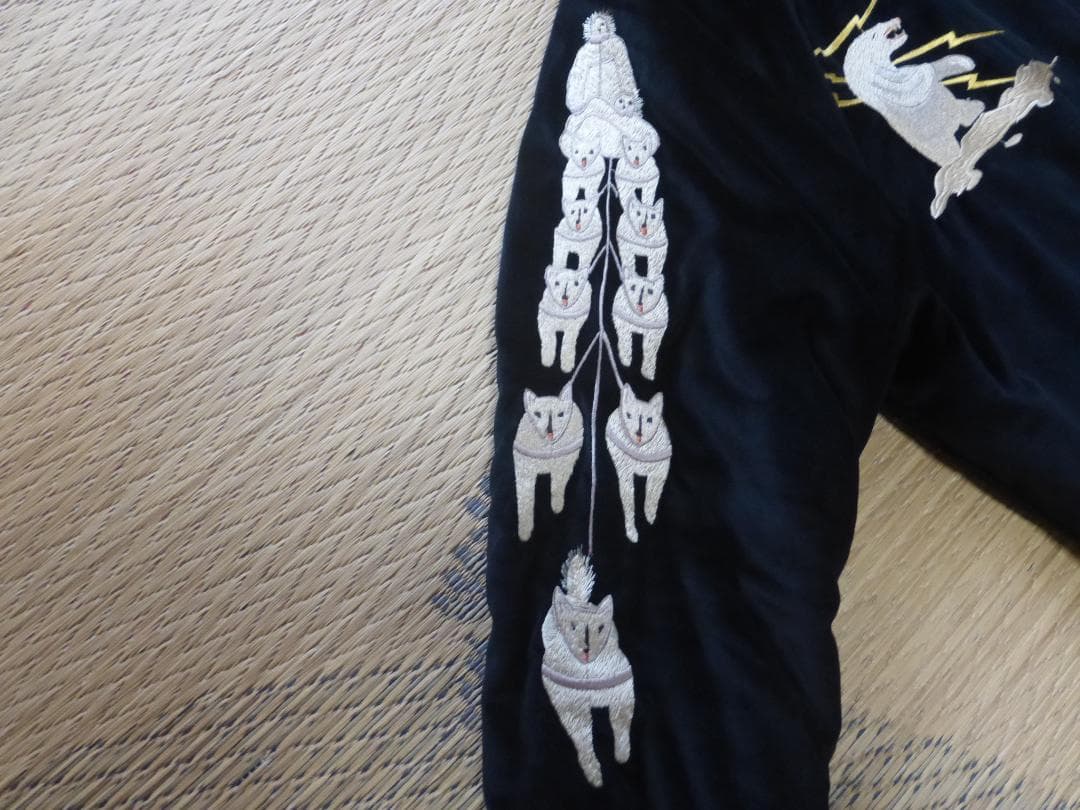 ☆テーラー東洋◆スカジャン《 ポーラーベア × アラスカマップ 》別珍XL☆