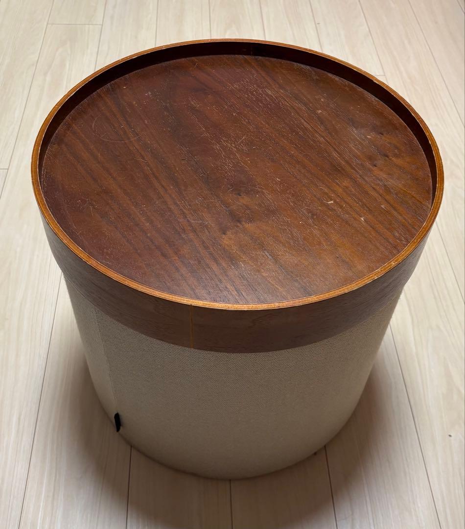 直接渡し値引有ACTUS DRUMS POUF ベージュ 直径・高さ45cm
