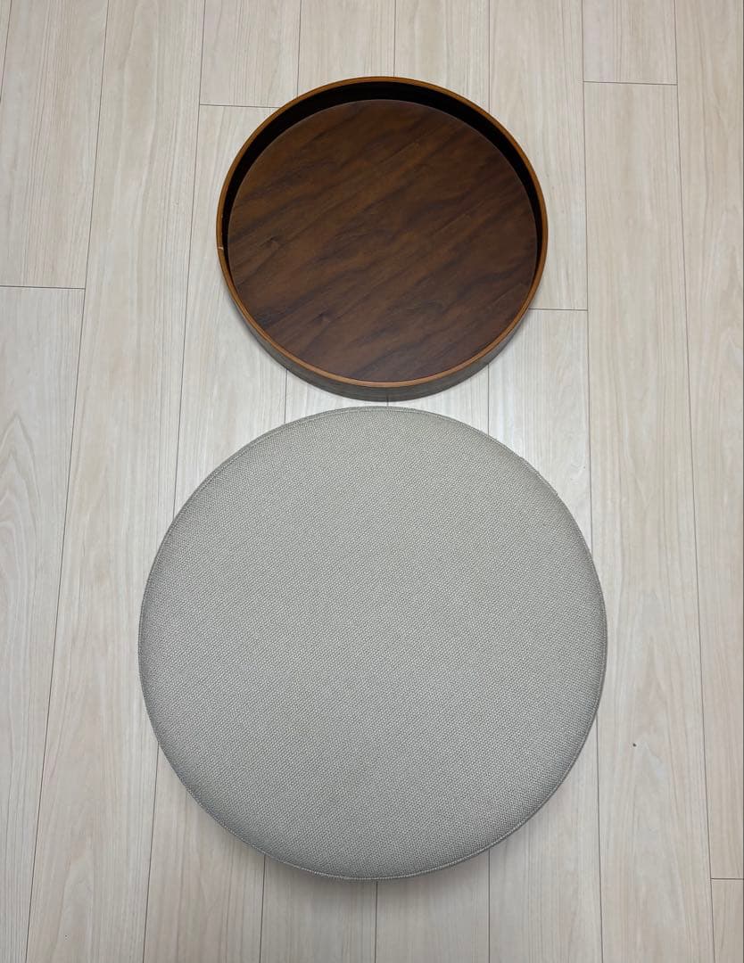 直接渡し値引有ACTUS DRUMS POUF ベージュ 直径・高さ45cm