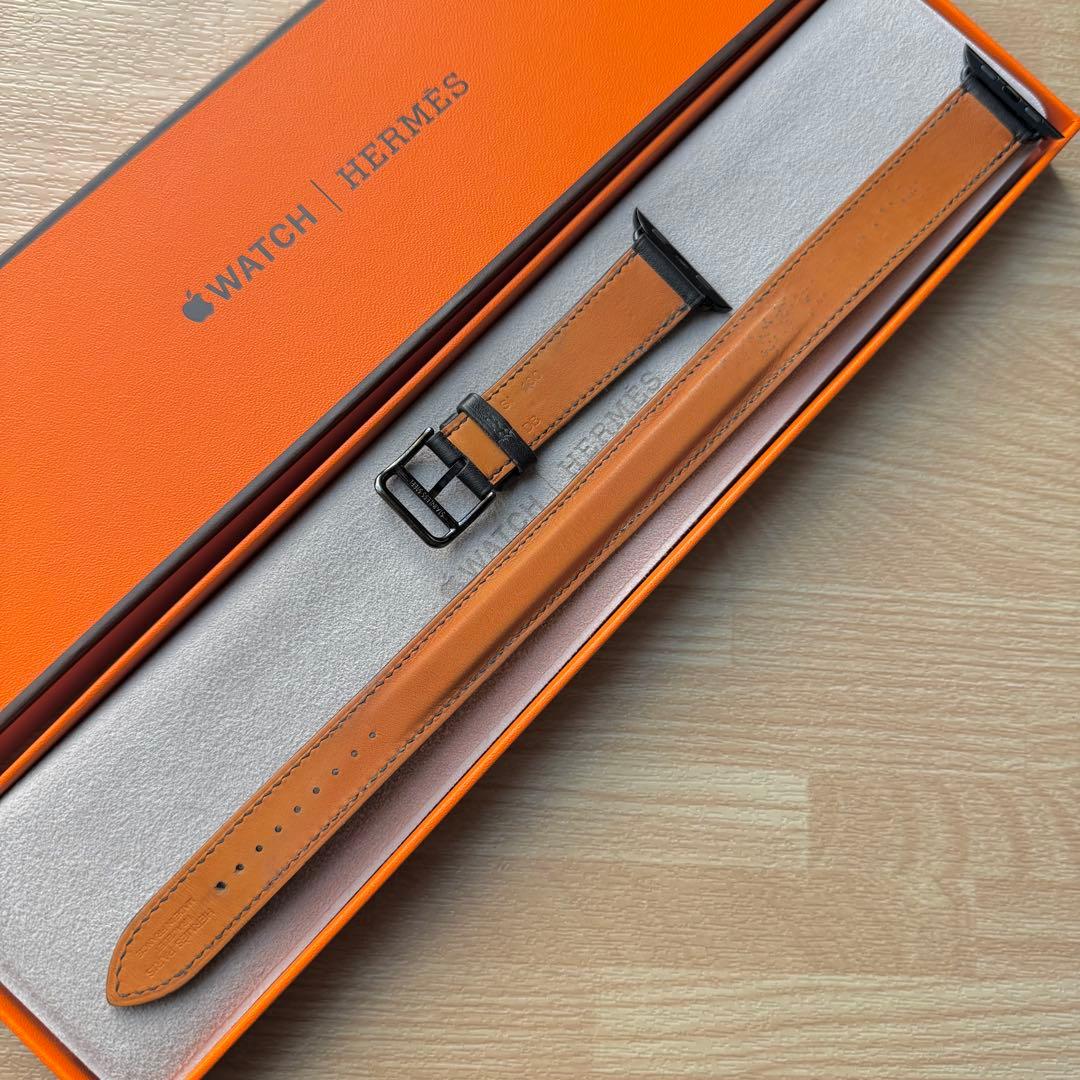 2271 Apple Watch エルメス　ブラック　ドゥブルトゥール　二重