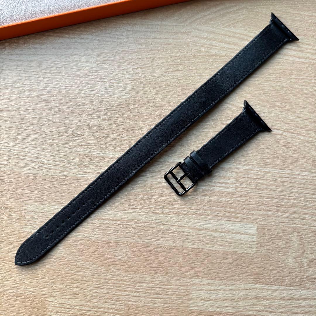 2271 Apple Watch エルメス　ブラック　ドゥブルトゥール　二重