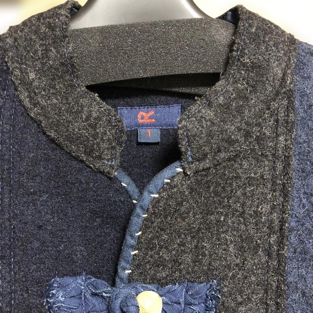 45rpmパッチワークダッフルコート サイズ1 ネイビー系