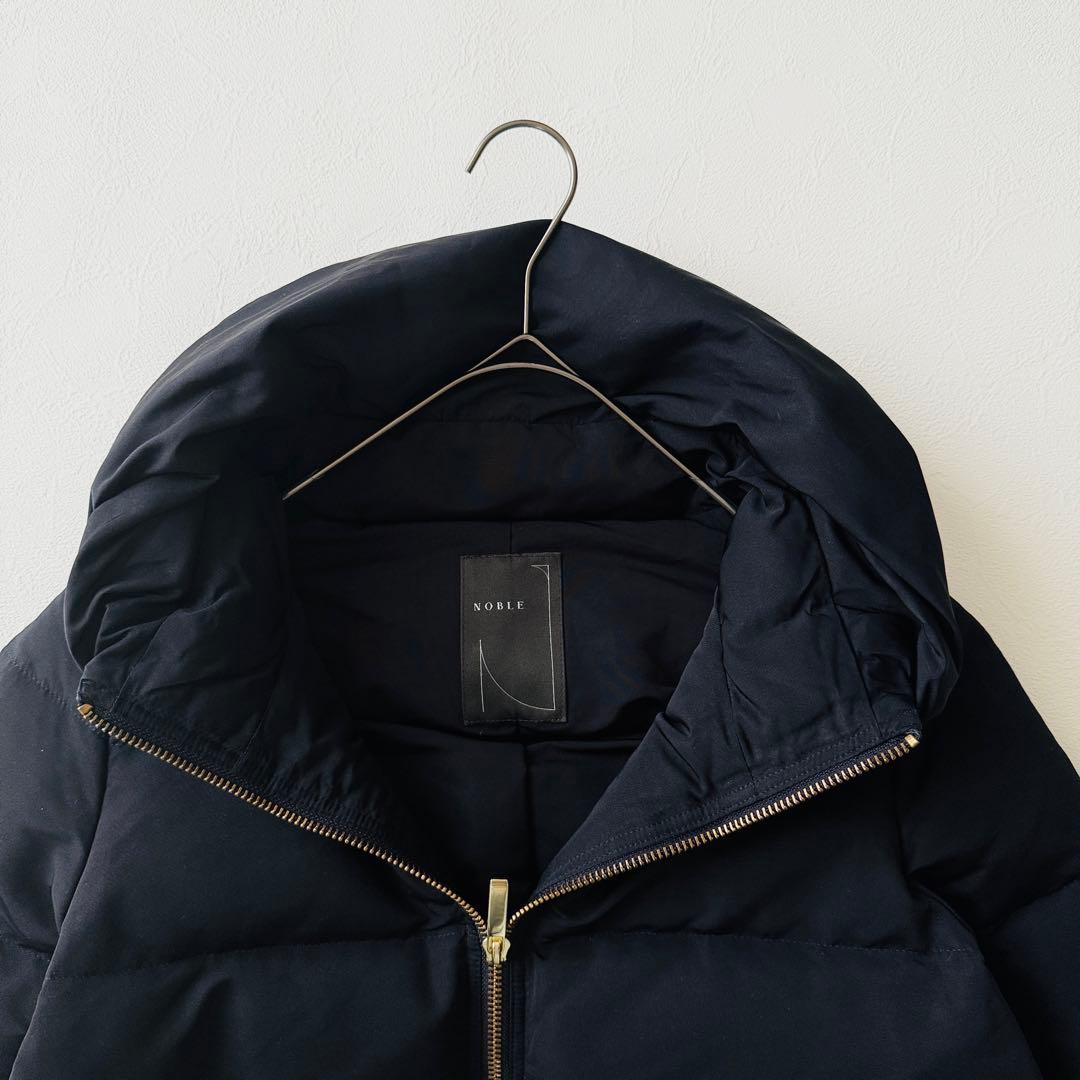 美品✨NOBLE ノーブル エステルファイユ ミドルダウンコート 濃紺 38 M