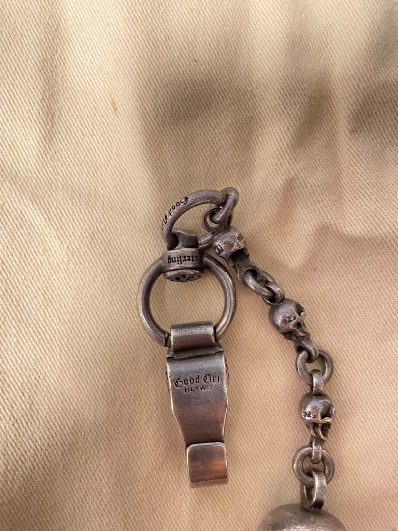 Good art hlywd スカルキーリング　クリップチェーン　925