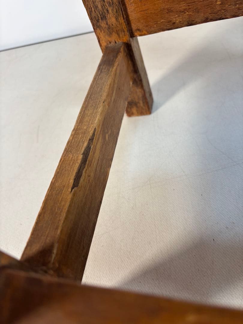 ヴィンテージ　木製スツール　角椅子　古道具　古家具