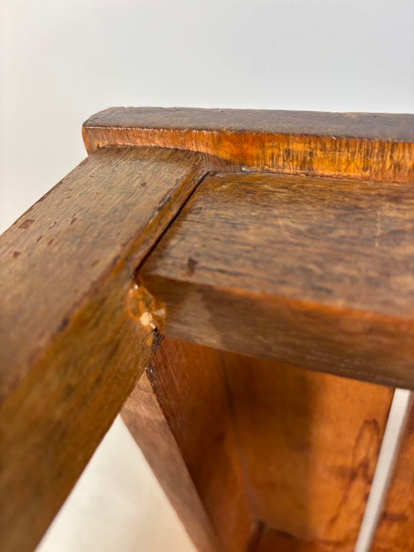 ヴィンテージ　木製スツール　角椅子　古道具　古家具