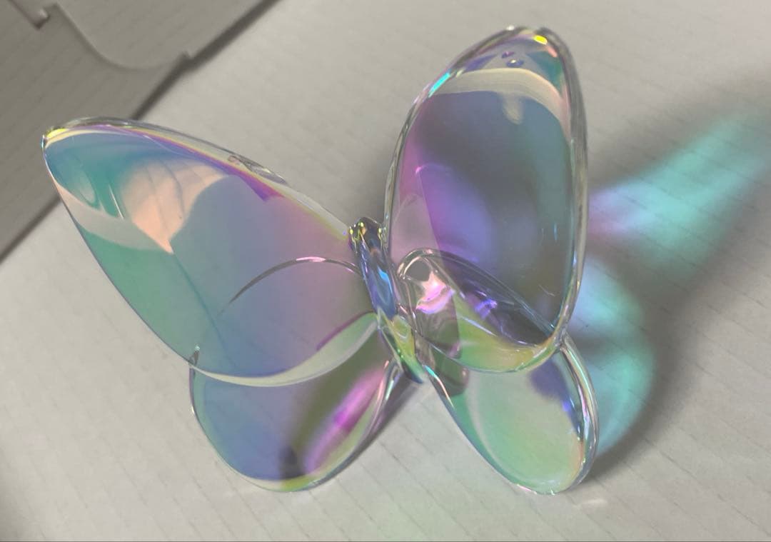 Baccarat バカラ ラッキーバタフライ クリスタルガラス （オーロラ・虹色