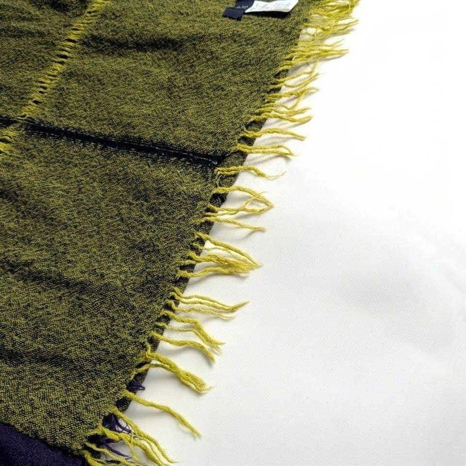 Y’s ヨウジヤマモト ウール100％ 3枚繋ぎ 配色切替 マフラー ストール