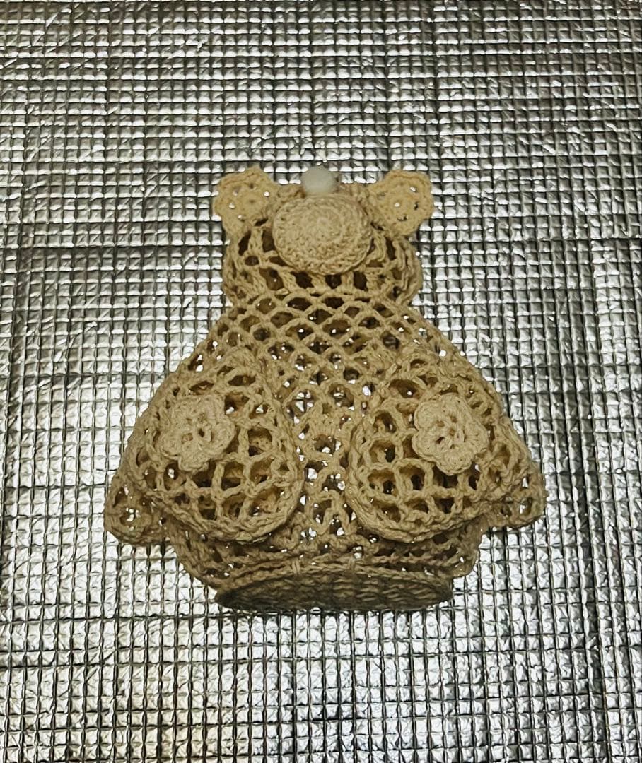 レース飾りかご　レーヨン製のレース編みがかわいいバスケット5個セット