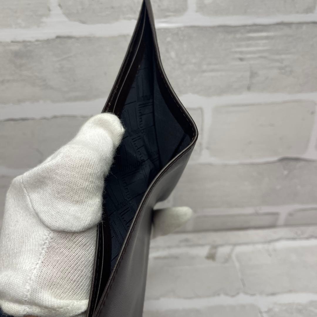 (未使用品)大人気、ダンヒル、折財布、オールレザー、人気色、茶、金ロゴ、高級感