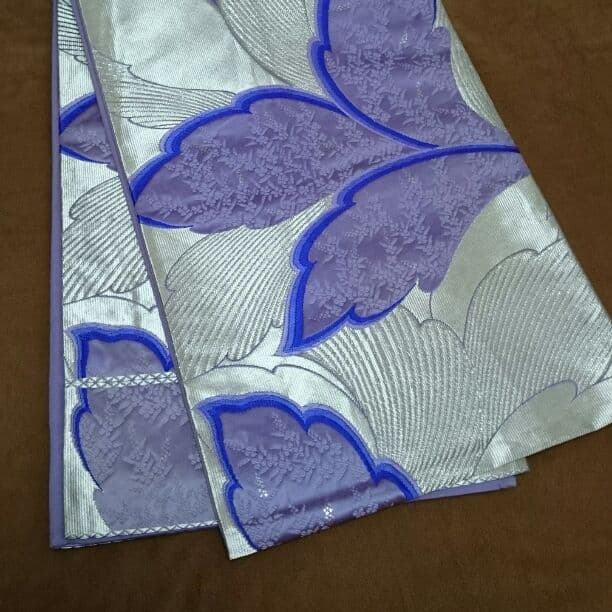 成人式用  袋帯  シルバー系