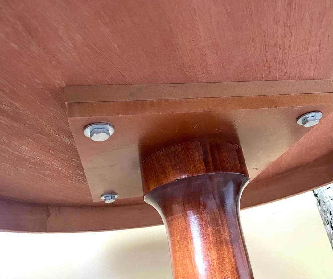 丸テーブル ダイニングテーブル アンティーク 彫刻 猫脚 イタリー 象嵌