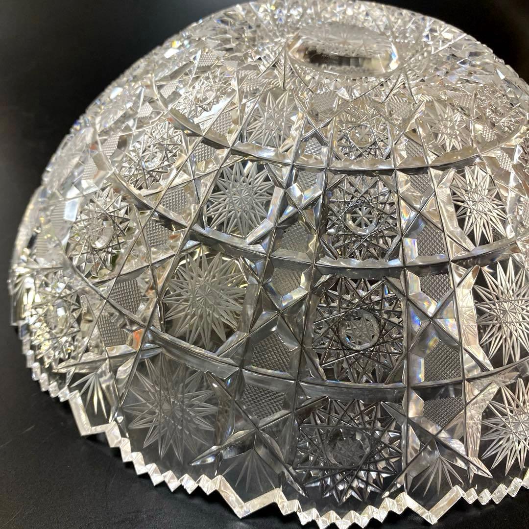 ボヘミア　クリスタル　 ボウル　大鉢　1点　切子