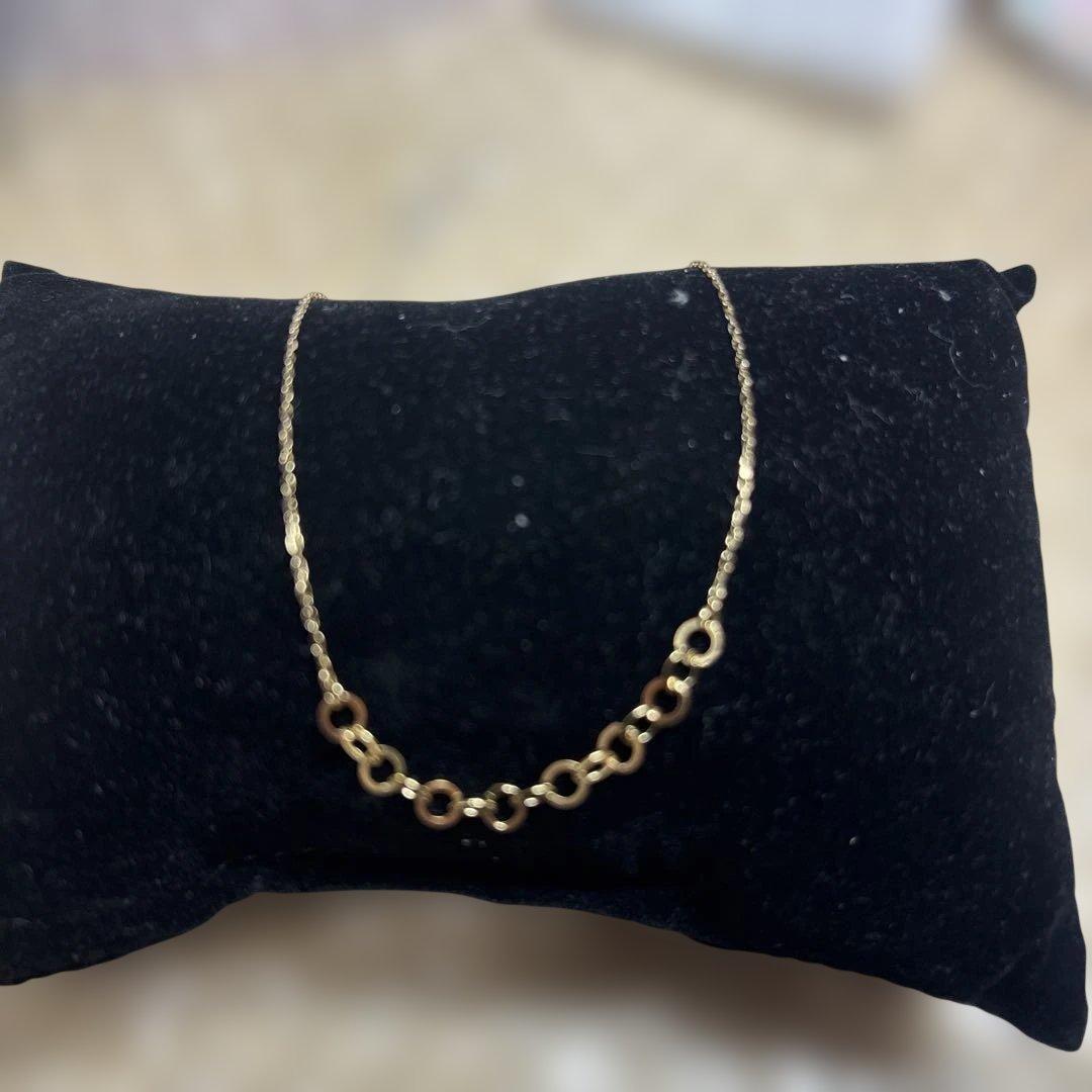 K18刻印のゴールドブレスレット チェーンリングデザイン