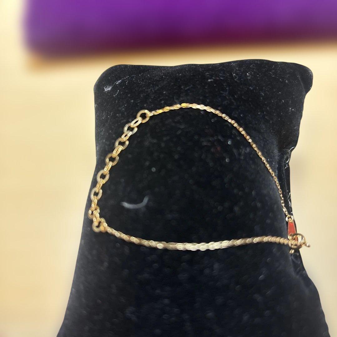 K18刻印のゴールドブレスレット チェーンリングデザイン