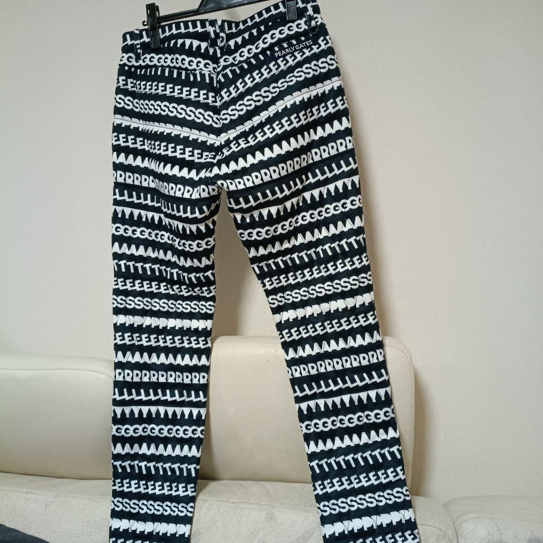 PEARLY GATES ストライプパンツ ブラック/ホワイト　防寒　5号