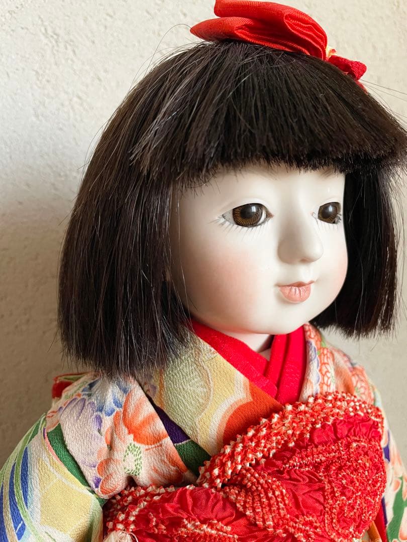 ビスクドール 日本人形 ハンドメイド 市松人形 着物 創作人形 和 アンティーク
