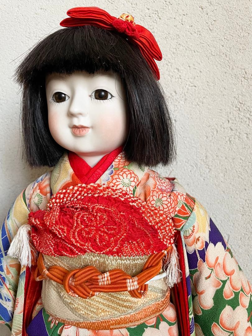 ビスクドール 日本人形 ハンドメイド 市松人形 着物 創作人形 和 アンティーク