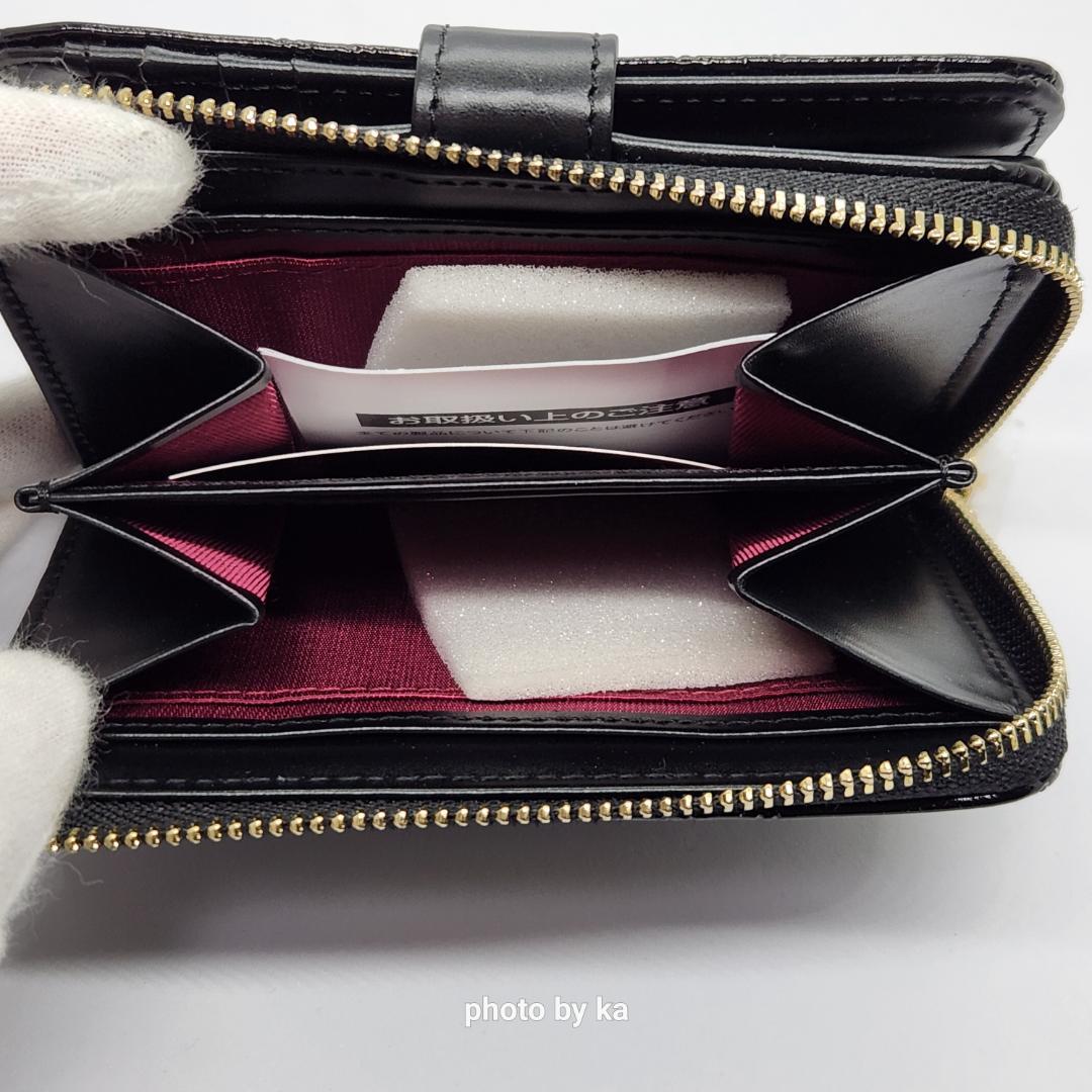 ブラック 新品 ピンキー&ダイアン Pinky&Dianne 折財布 エナメル