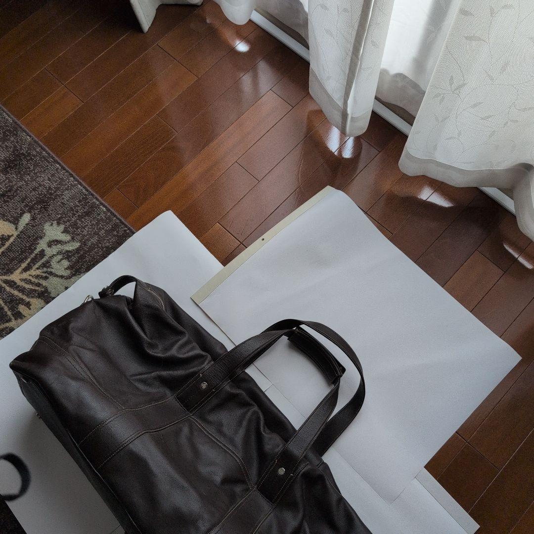 COACH　ダークブラウン レザー ボストンバッグ