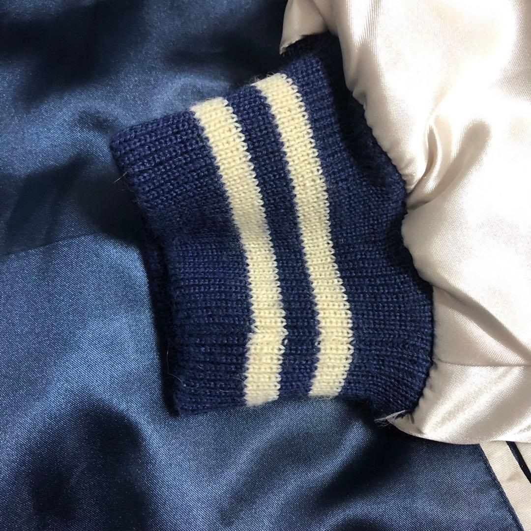 美品 スカジャン STRAY CATS ブルー×ゴールド 大きいサイズ　L