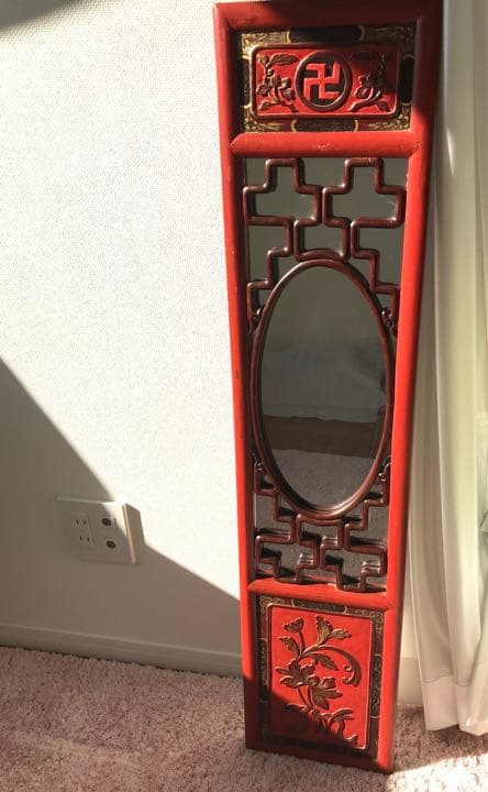 インテリア　アンティーク　中国　鏡　ミラー