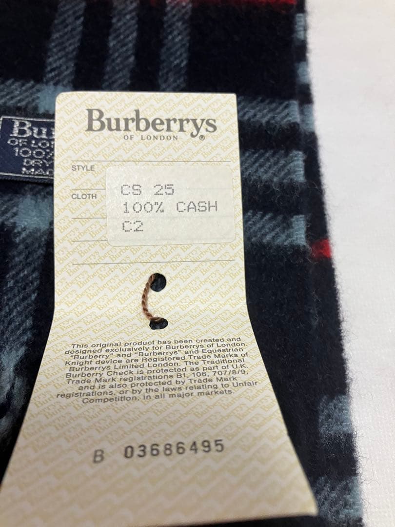 [新品未使用品]Burberrys 100% カシミヤ マフラー チェック柄