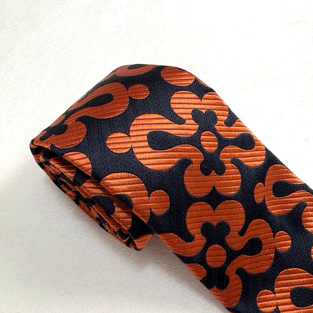 美品 コムデギャルソンオムドゥ ストライプ ネクタイ 幾何学柄