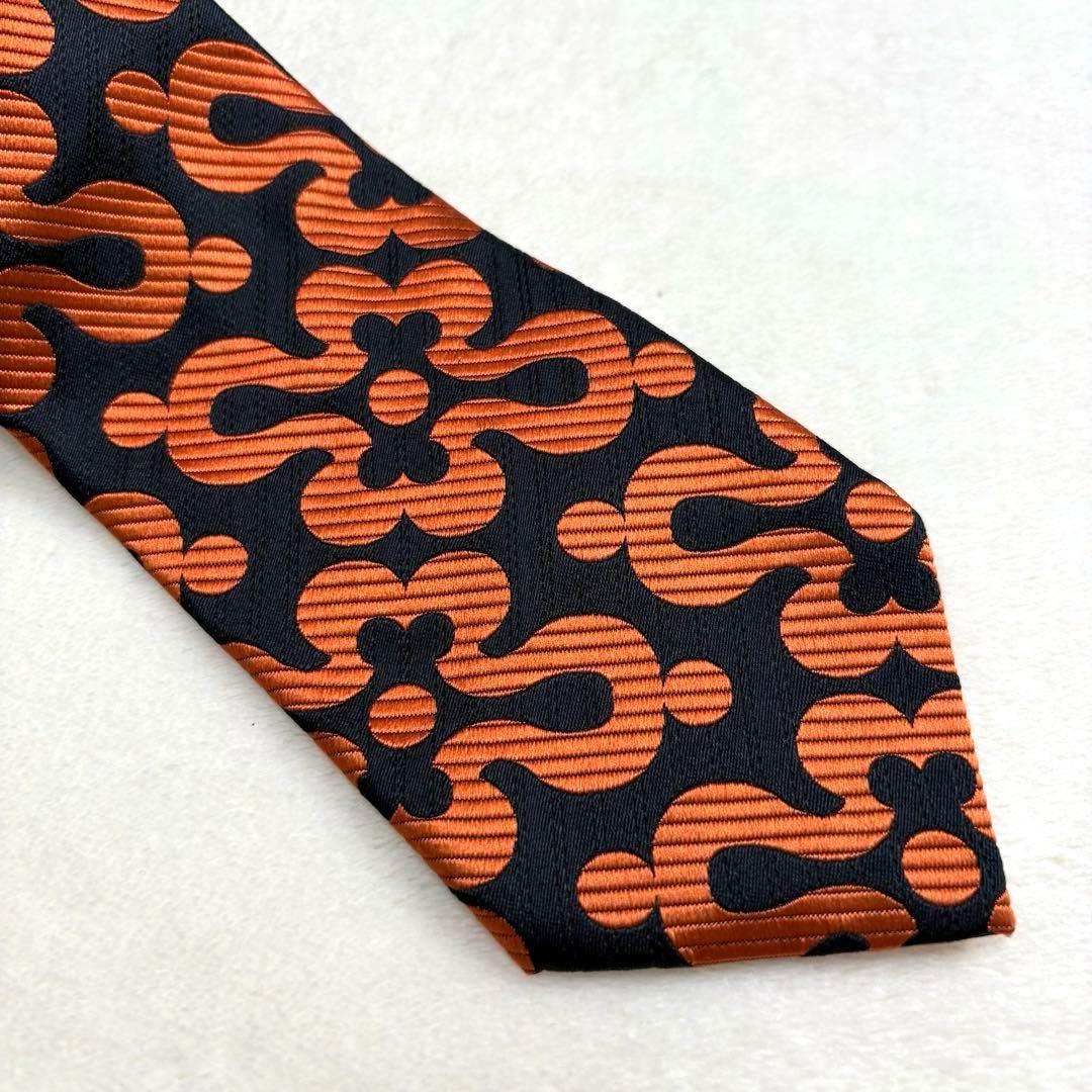 美品 コムデギャルソンオムドゥ ストライプ ネクタイ 幾何学柄