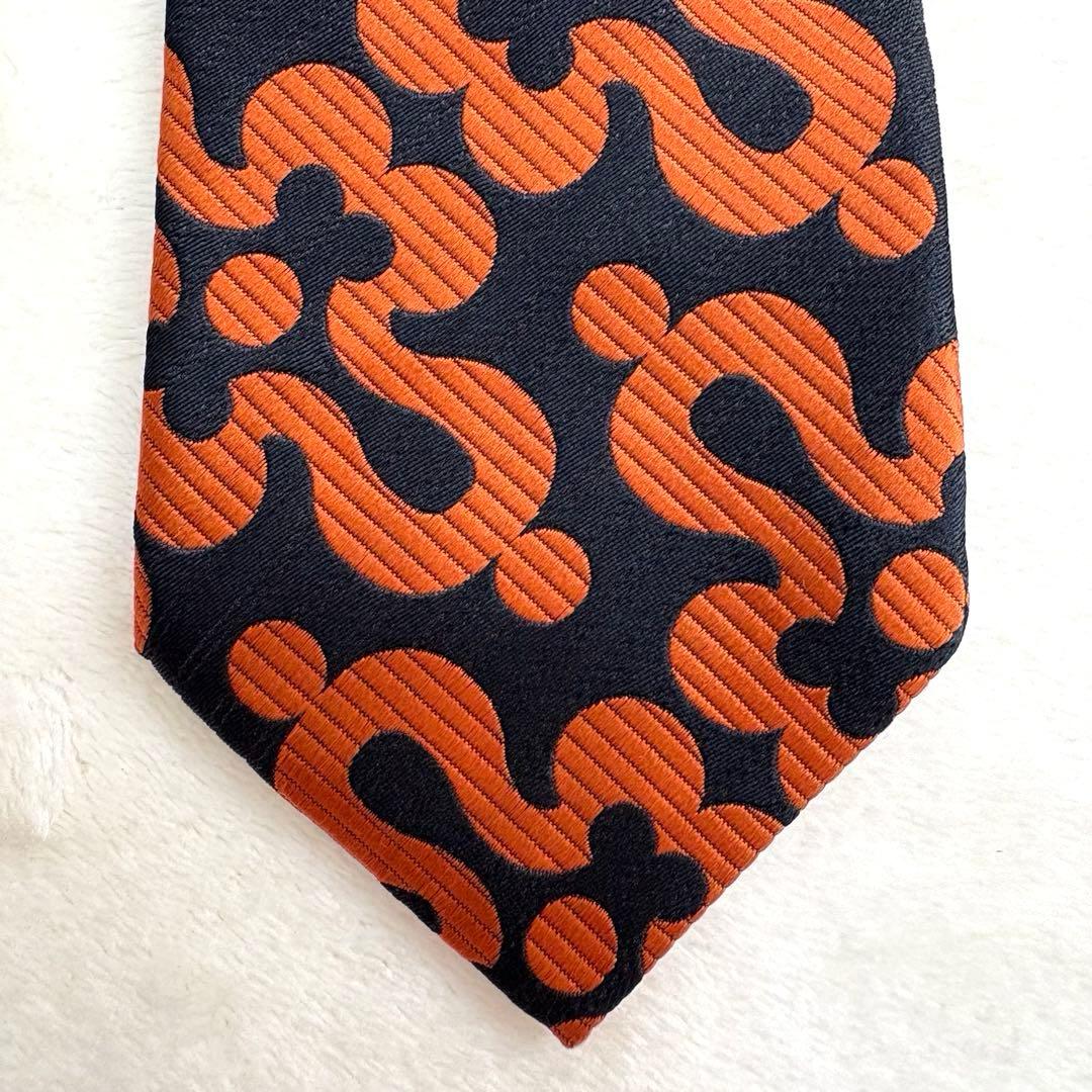 美品 コムデギャルソンオムドゥ ストライプ ネクタイ 幾何学柄