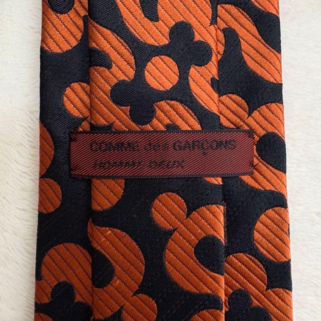 美品 コムデギャルソンオムドゥ ストライプ ネクタイ 幾何学柄