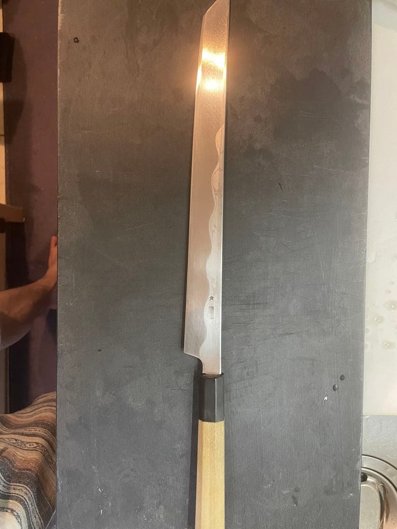 堺菊守 菊月 30cm 尺 先丸タコ引き 刀型 青一鋼 本刃付け済