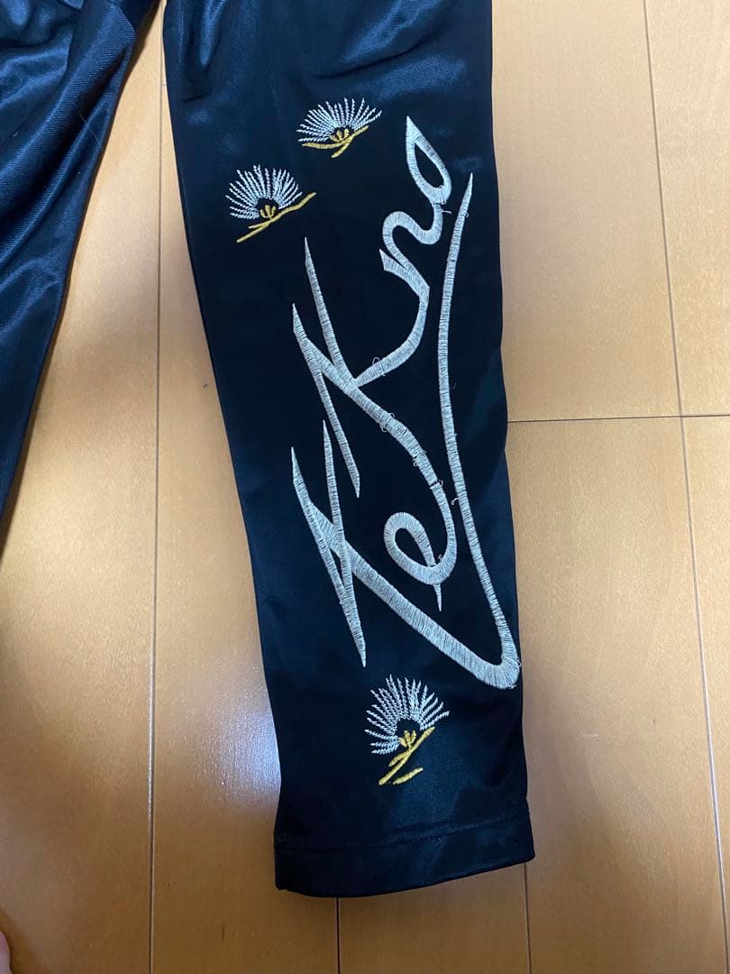 【DIESEL】刺繍鷲デザイン ジャージパンツ 黒/青