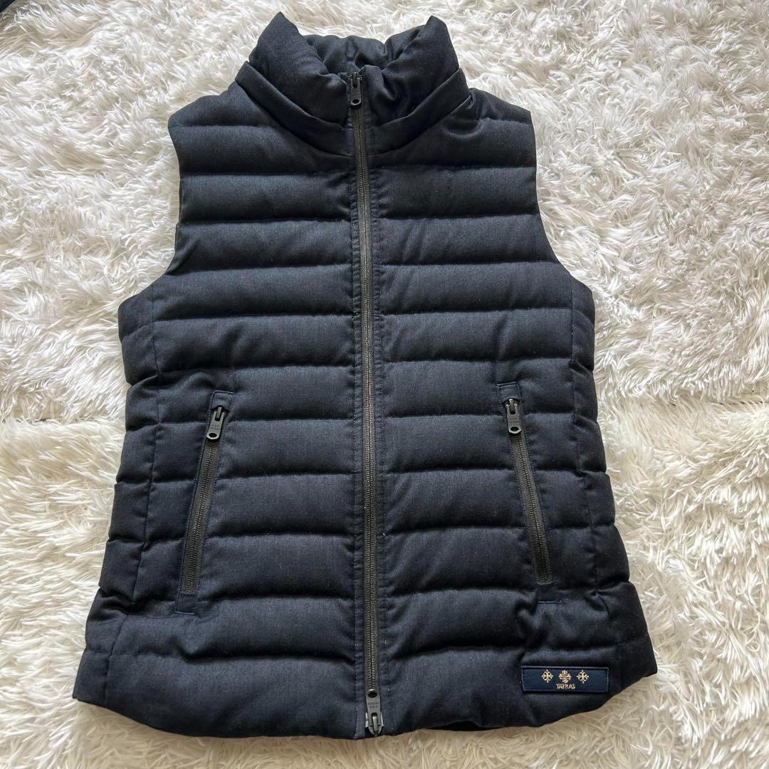 人気 タトラス TATRAS フード ジップアップ ダウンベスト 紺 ネイビー