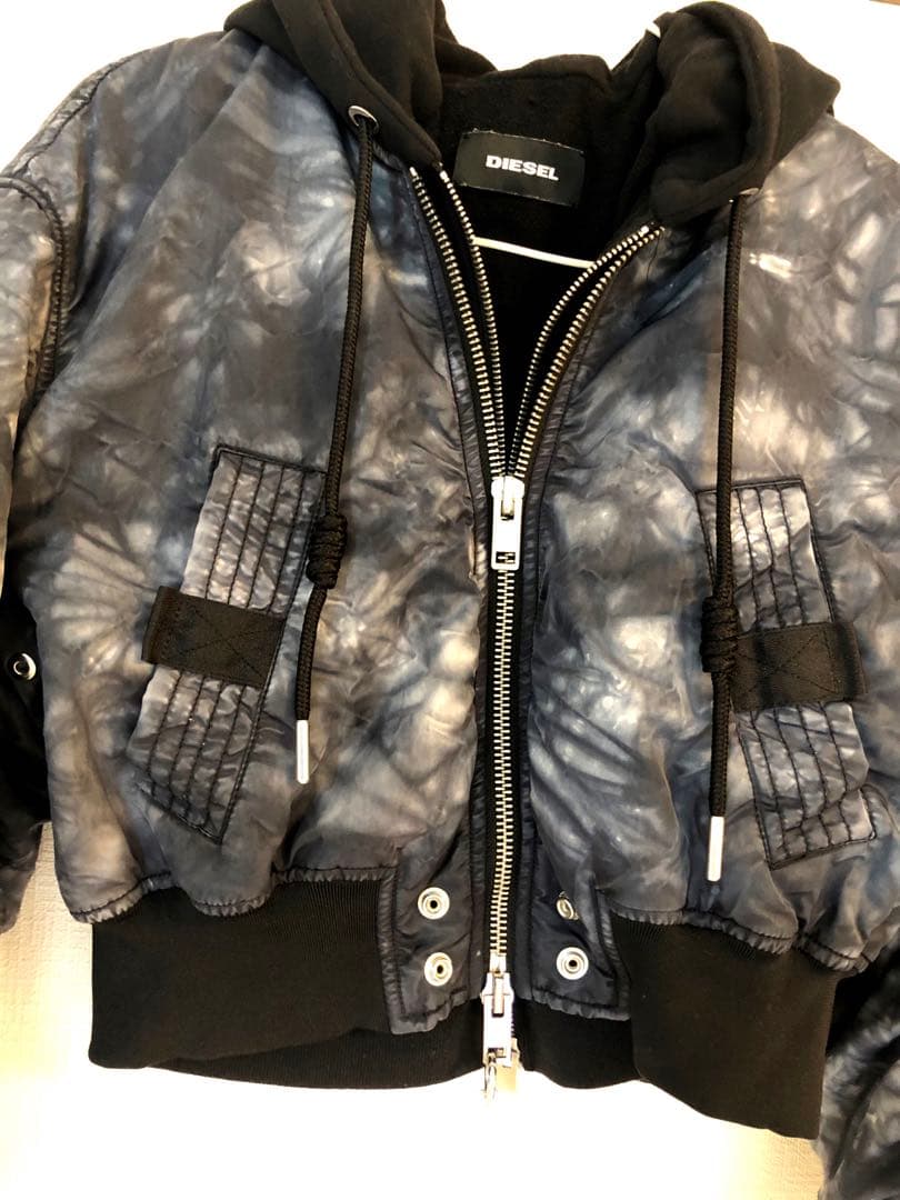 ディーゼル 中綿ジャケット レディース タイダイ柄 レイヤード フードボンバー
