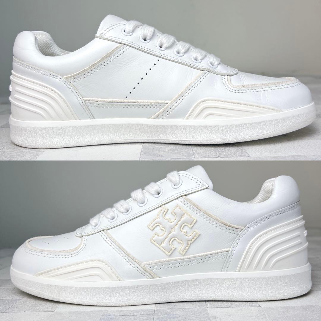 美品 TORY BURCH トリーバーチ レザー ロゴ スニーカー 23.5