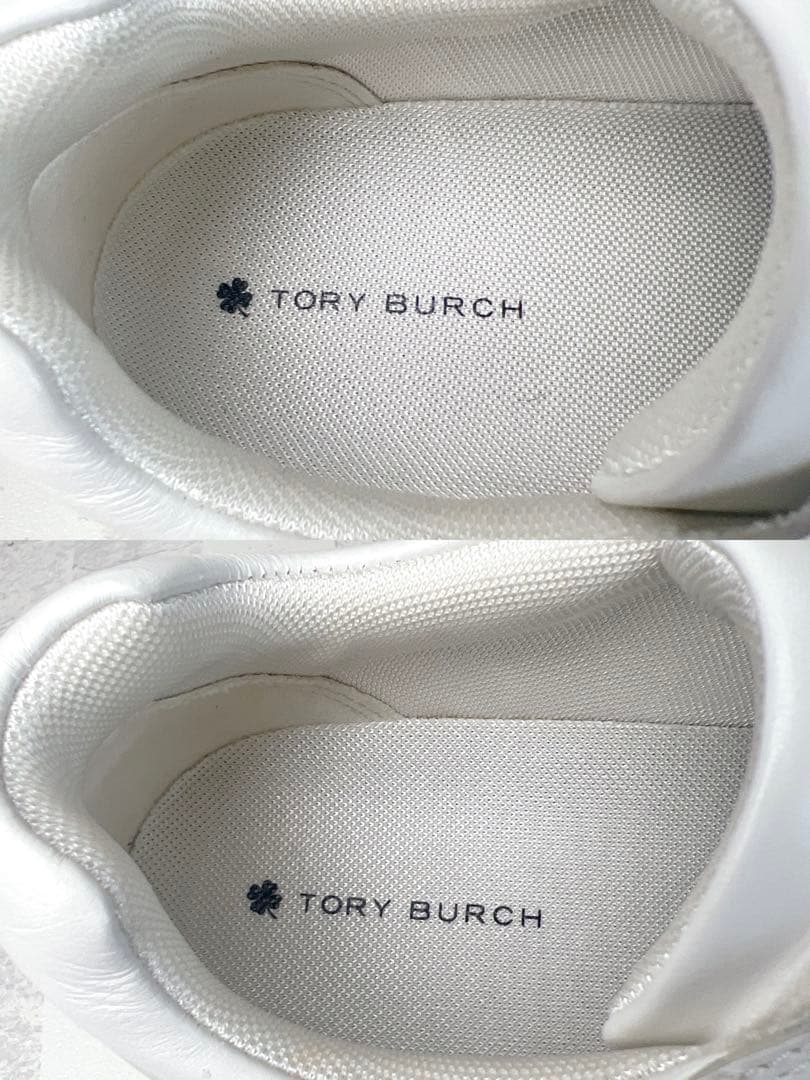 美品 TORY BURCH トリーバーチ レザー ロゴ スニーカー 23.5