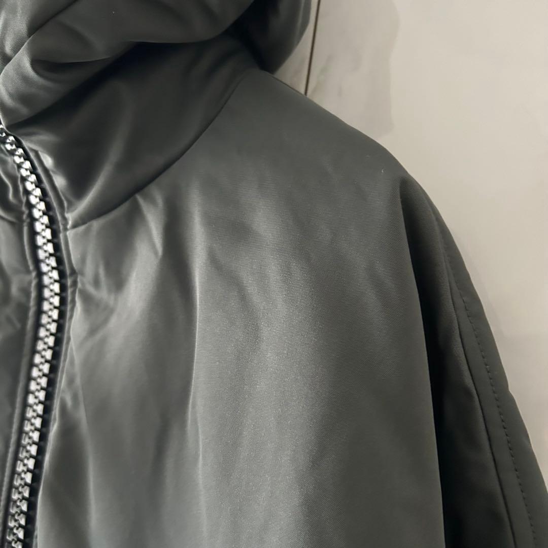 antiqua ビッグジッパーロングコート　グレー　オーバーサイズ　ドローコード