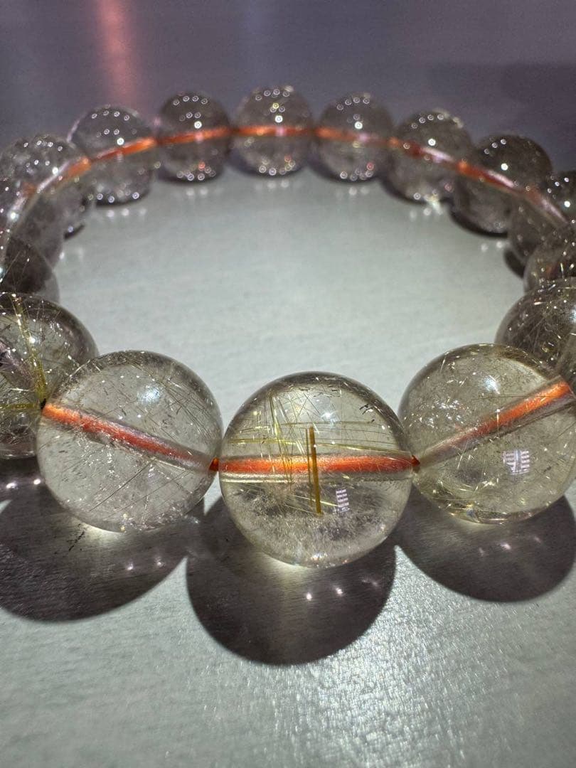 ゴールドルチルクォーツブレスレット　約13.5mm