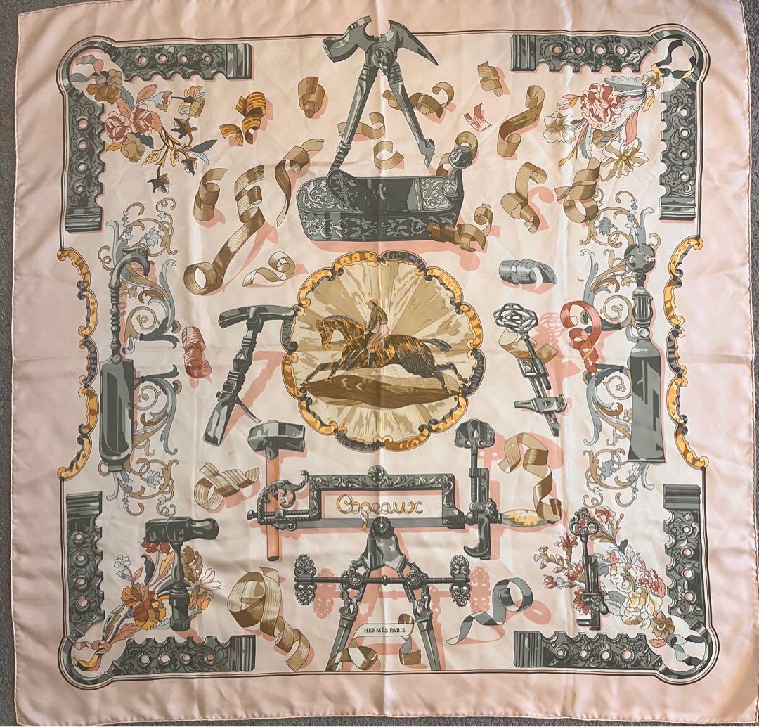 値下げ！エルメス HERMES 90 ピンク　スカーフ