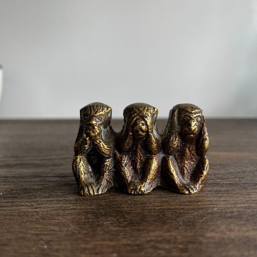 見猿聞か猿言わ猿　イギリス　ヴィンテージ　猿　アンティーク　雑貨