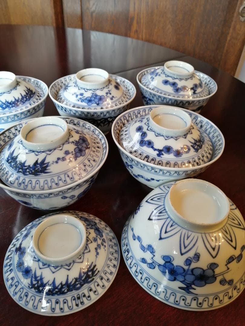 伊万里焼き　松竹梅　蓋椀　6点セット