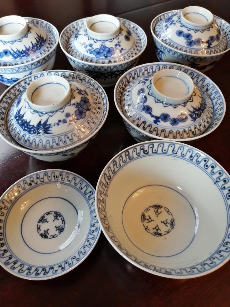 伊万里焼き　松竹梅　蓋椀　6点セット