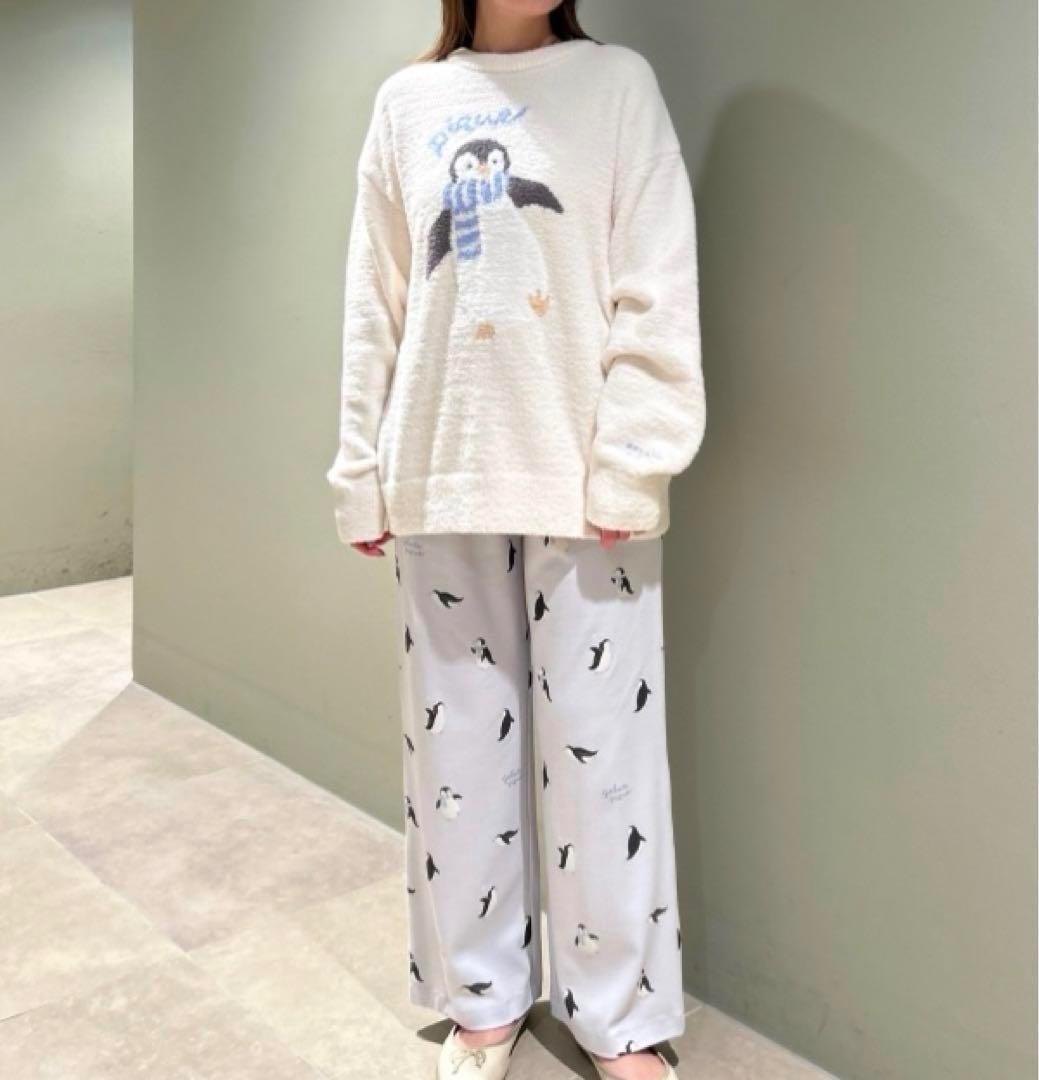 新品未開封 ジェラートピケ ペンギン柄ロングパンツ