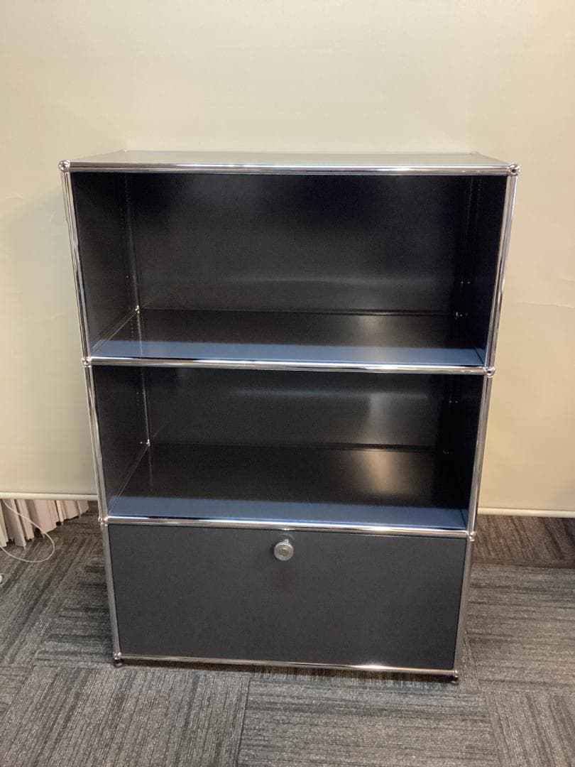 USMハラー ３段 オープンキャビネット シェルフ アントラサイト