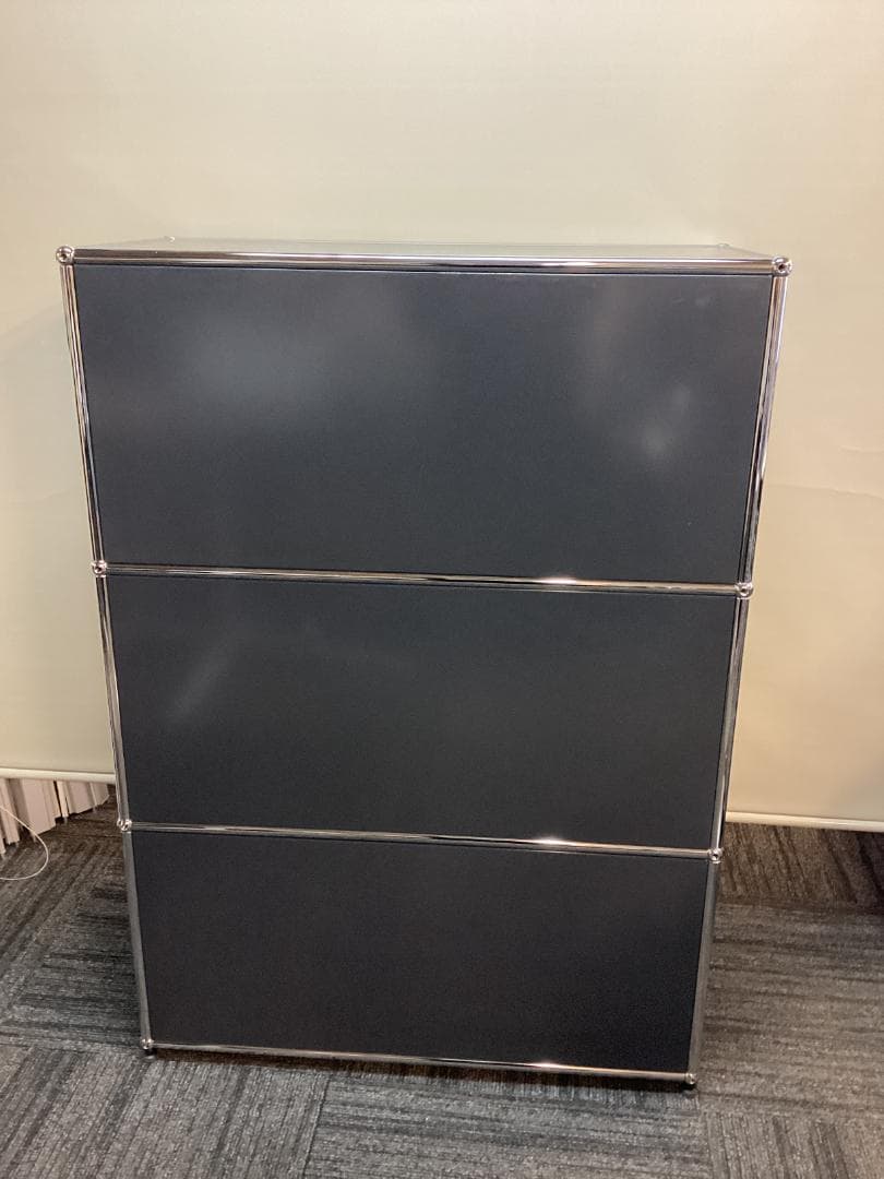 USMハラー ３段 オープンキャビネット シェルフ アントラサイト